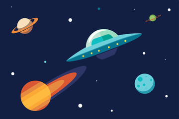 Naklejka premium rocket in space