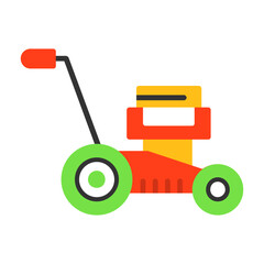 Lawnmower Vector Flat Style Icon