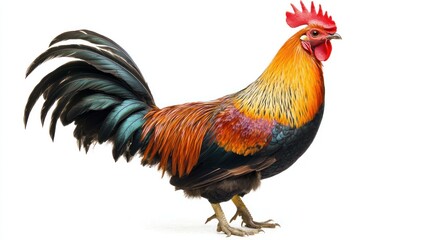 Fototapeta premium Junglefowl isolated on white background