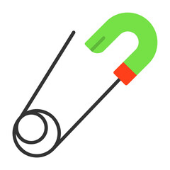 Safety pin Vector Flat Style Icon