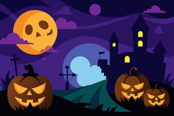 Fototapeta premium halloween background with pumpkins