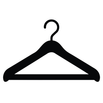 recommend clip art: Isolated Black Clothes Hanger Icon, Minimalist Design