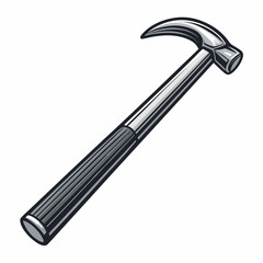 Create a vector illustration of a bold, curved crowbar with a heavy, thick stroke.  High detail, clean lines.