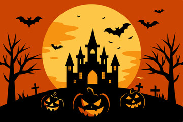 halloween background with pumpkins