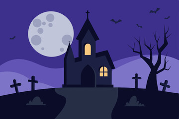 Fototapeta premium spooky halloween night