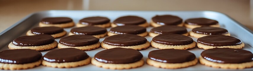Chocolate Cookies on a Baking Sheet