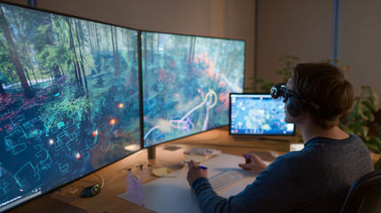 Educational technology developer creating interactive learning platforms in an edtech startup.  