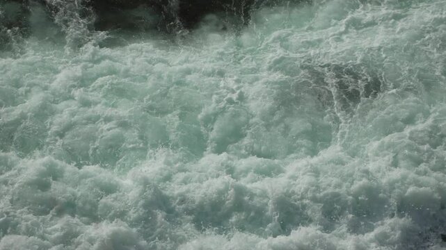 Waves Ocean Current Day Natural force crashes turbulent flows.