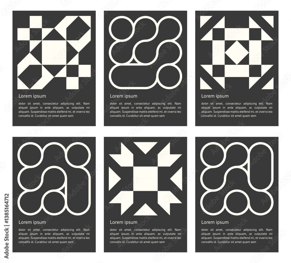 Wall mural poster with black liquid connected circle dots and mosaic. metaballs pattern on white. abstract geom