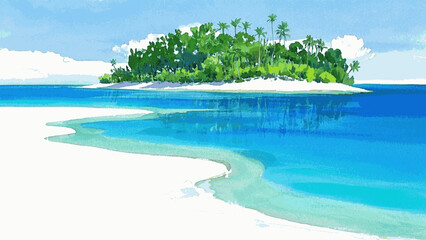 Driftwood and dreams island isolated watercolor vector illustration svg 