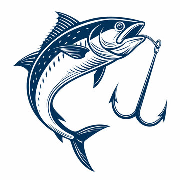 Create a bold, vector illustration of a gaff hook, emphasizing thick strokes and sharp details, suitable for a large-scale print.