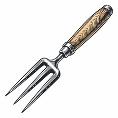 Obraz premium Create a bold vector illustration of a garden fork with strong, thick strokes. Ensure high resolution for print.