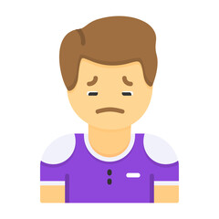 Loneliness Flat Style Emotion Icon