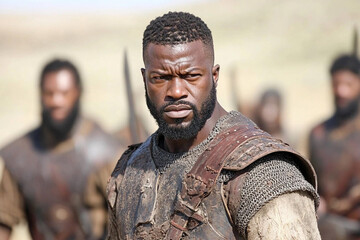 Warriors stand together in a historical setting showcasing strength and determination among indigenous fighters