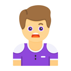 Displeasure Flat Style Emotion Icon