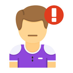 Cautiousness Flat Style Emotion Icon