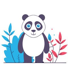 Cute Cartoon Panda Vector Set – Kawaii Baby Panda, Black and White Mascot, Chibi Animal Character for Stickers, Kids Books, Logos & Coloring Pages.