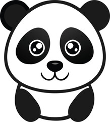 Cute Cartoon Panda Vector Set – Kawaii Baby Panda, Black and White Mascot, Chibi Animal Character for Stickers, Kids Books, Logos & Coloring Pages.