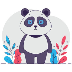 Cute Cartoon Panda Vector Set – Kawaii Baby Panda, Black and White Mascot, Chibi Animal Character for Stickers, Kids Books, Logos & Coloring Pages.