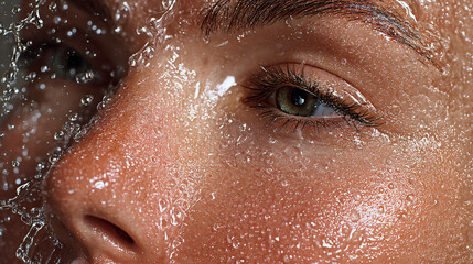 Fototapeta premium Facial cleanser for repairing sun damage. Deep pore cleansing in 3d rendering. 