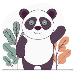 Cute Cartoon Panda Vector Set – Kawaii Baby Panda, Black and White Mascot, Chibi Animal Character for Stickers, Kids Books, Logos & Coloring Pages.