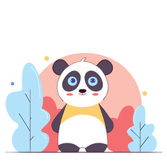 Cute Cartoon Panda Vector Set – Kawaii Baby Panda, Black and White Mascot, Chibi Animal Character for Stickers, Kids Books, Logos & Coloring Pages.