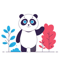 Cute Cartoon Panda Vector Set – Kawaii Baby Panda, Black and White Mascot, Chibi Animal Character for Stickers, Kids Books, Logos & Coloring Pages.