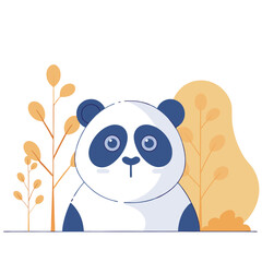 Cute Cartoon Panda Vector Set – Kawaii Baby Panda, Black and White Mascot, Chibi Animal Character for Stickers, Kids Books, Logos & Coloring Pages.