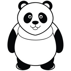 Cute Cartoon Panda Vector Set – Kawaii Baby Panda, Black and White Mascot, Chibi Animal Character for Stickers, Kids Books, Logos & Coloring Pages.