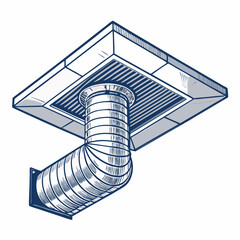 Create a vector illustration of a bold, V-shaped air duct pipe with a heavy, defined stroke.  Ensure clean lines and sharp edges.