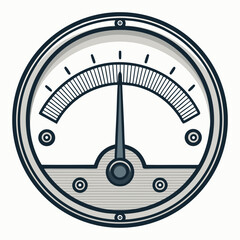 Fototapeta premium Create a bold, vector illustration of an ammeter dial, emphasizing thick strokes and clear readability. Include detailed markings and a needle.