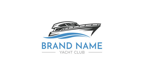 Yacht Speed Boat Wave Logo
