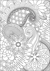 Zentangle Coloring Page For Adult Vector Art