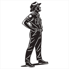 silhouette police vector 