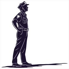 silhouette police vector 