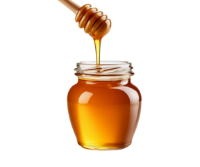 pot de miel et cuillère à miel