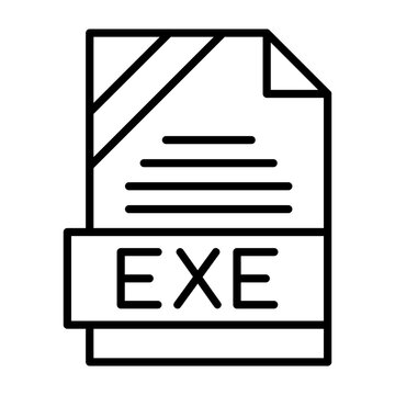 EXE File Format Outline Icon