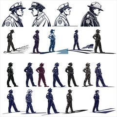 silhouette police vector 