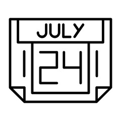 24 July Outline Style Icon