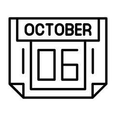 6 October Outline Style Icon