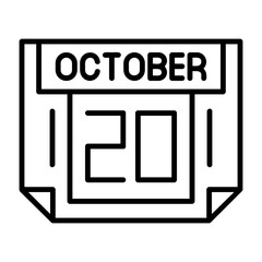 Obraz premium 20 October Outline Style Icon