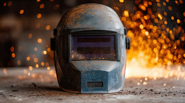 Welding helmet safety gear for industrial work protection and construction