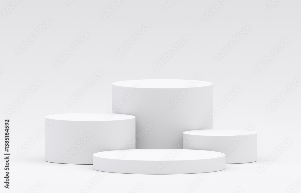 Canvas Prints white product display podium in studio room, for display presentation