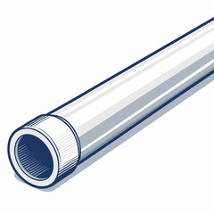 Create a bold, vector illustration of a straight PVC pipe, emphasizing a thick, clearly defined stroke.  Show a clean, simple design.