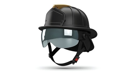 Naklejka premium Firefighter Helmet with Visor Protection Gear for Emergency Response Safety
