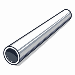 Create a vector illustration of a bold, straight PVC pipe with a clearly defined, thick stroke outline.  Ensure high resolution and clean lines.