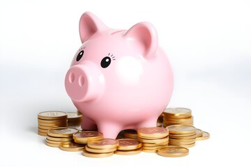Piggy bank investment for the future. Money saving concept.	