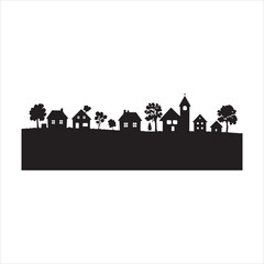 Village black silhouette
