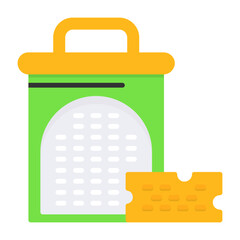 Cheese grater Flat Style Icon 