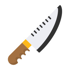 Knife Flat Style Icon 